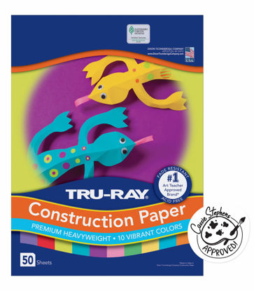 Picture of Tru-Ray Construction Paper, 10 Vibrant Colors, 9" x 12", 50 Sheets