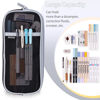 Picture of EASTHILL Grid Mesh Pen Pencil Case with Zipper Clear Makeup Color Pouch Cosmetics Bag Multi-Purpose Travel School Teen Girls Transparent Stationary Bag Office Organizer Box for Adluts(Black) Boys
