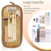Picture of EASTHILL Grid Mesh Pen Pencil Case with Zipper Clear Makeup Color Pouch Cosmetics Bag Multi-Purpose Travel School Teen Girls Transparent Stationary Bag Office Organizer Box for Adluts(Khaki)