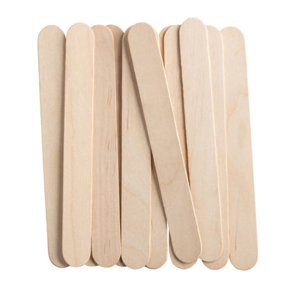Picture of [100 Count] Jumbo 6 Inch Wooden Multi-Purpose Popsicle Sticks,Craft, ICES, Ice Cream, Wax, Waxing, Tongue Depressor Wood Sticks
