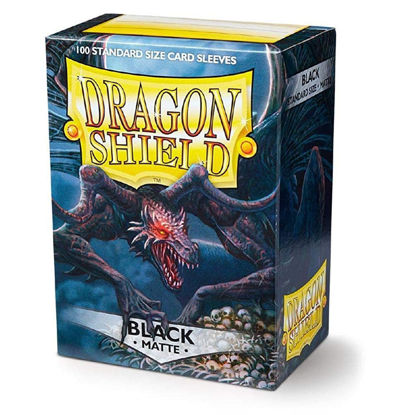 Picture of Dragon Shield Matte Black Standard Size 100 ct Card Sleeves Individual Pack