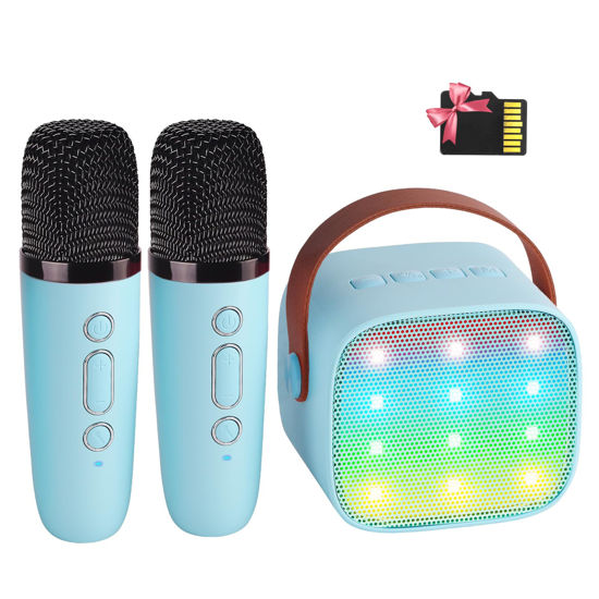 YLL Mini Karaoke Machine for Kids, Portable Bluetooth Speaker with 2  Wireless Microphones,18 Pre-Loaded Songs, Birthday Gifts for 3 4 5 6 7 8 +  Year