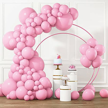 Picture of RUBFAC Pink Balloons Different Sizes 105pcs 5/10/12/18 Inch for Garland Arch, Premium Party Latex Balloons for Birthday Party Wedding Baby Shower Gender Reveal Valentine’s Day Party Decoration