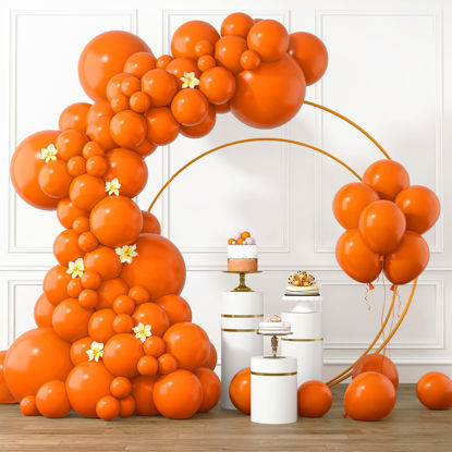 Picture of RUBFAC Orange Balloons Different Sizes 105pcs 5/10/12/18 Inch for Garland Arch, Premium Party Latex Balloons for Birthday Party, Baby Shower, Wedding, Gender Reveal, Graduation Party Decoration
