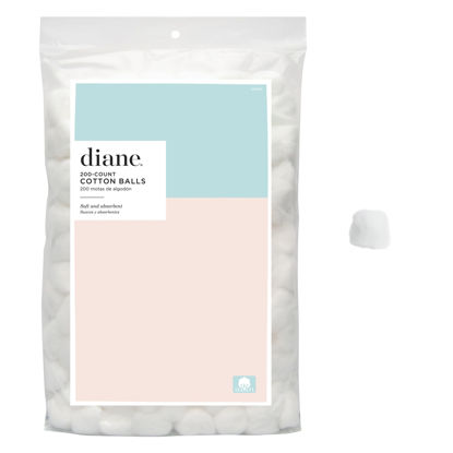 Picture of Diane 100% Pure Cotton Balls, 200 Count - Soft, Super Absorbent, Multipurpose Cotton Balls for Makeup Removal, Nail Polish, Applying Lotion or Powder, First-Aid for Everyday Household Use