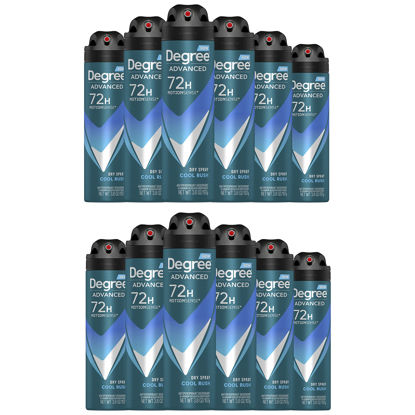 Picture of Degree Men Advanced Antiperspirant Deodorant Dry Spray Cool Rush, Pack of 12, 72-Hour Sweat and Odor Protection Deodorant for Men With MotionSense® Technology 3.8 oz