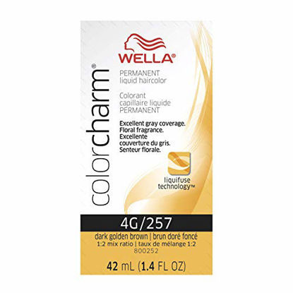 Picture of WELLA Color Charm Permanent Liquid Hair Color for Gray Coverage, 4G Dark Gold Brown