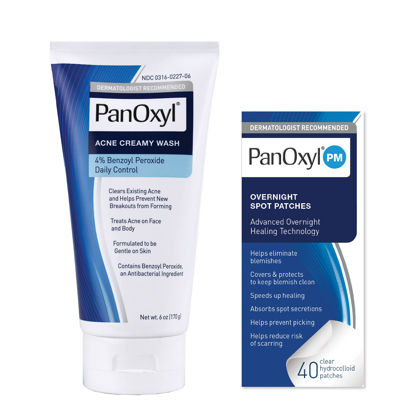 Picture of Panoxyl Acne Wash 4% Bundle with PM Patches, Cleanser