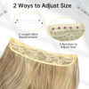 Picture of KooKaStyle Invisible Wire Hair Extensions with Transparent Headband Adjustable Size 4 Secure Clips Long Wavy Secret Wire Hairpiece for Women (20 Inch, Light Brown mix Golden Blonde)