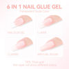 Picture of Gelike EC Nude-Colored Nail Glue Gel - 6 in 1 Extra Strong Nail Glue for Clear Acrylic Nails,Long Lasting Extension Gel Adhesive UV Nude Pink Nail Glue for Clear Press On Nail Tips,UV Cure Required