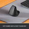 Picture of Logitech Lift Vertical Ergonomic Mouse, Left-handed, Wireless, Bluetooth or Logi Bolt USB, Quiet clicks, 4 buttons, compatible with Windows/macOS/iPadOS, Laptop, PC - Graphite