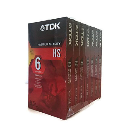 Picture of TDK 7 Pack T-120 VHS Premium Quality HS Video Tape- 120 minute/6 hour. Discontinued by Manufacturer