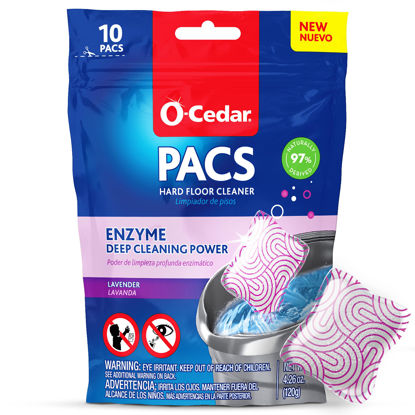 Picture of O-Cedar PACS Hard Floor Cleaner, Lavender Scent 10ct (1-Pack) | Made with Naturally-Derived Ingredients | Safe to Use on All Hard Floors | Perfect for Mop Buckets