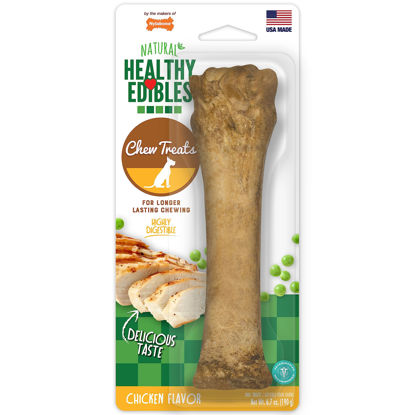 Picture of Nylabone Healthy Edibles All-Natural Long Lasting Chicken Flavor Dog Chew Treats 1 Count Chicken X-Large/Souper