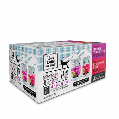 Picture of I and love and you Naked Essentials Wet Dog Food - Grain Free and Canned, Beef + Venison Variety Pack, 13-Ounce, Pack of 6 Cans