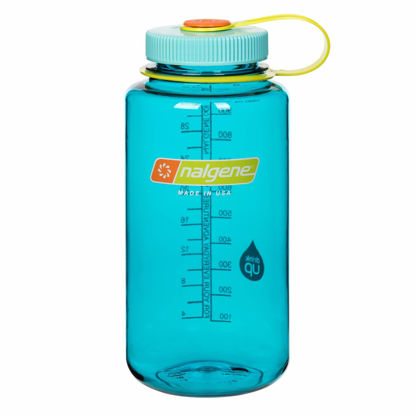 Picture of Nalgene Sustain Tritan BPA-Free Water Bottle Made with Material Derived from 50% Plastic Waste, 32 OZ, Wide Mouth, Cerulean