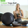 Picture of Trideer Extra Thick Yoga Ball Exercise Ball, 5 Sizes Ball Chair, Heavy Duty Swiss Ball for Balance, Stability, Pregnancy and Physical Therapy, Quick Pump Included (Black, M(19-22ines/48-55cm))