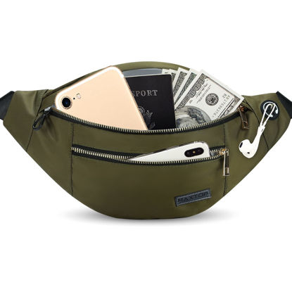Picture of MAXTOP Large Crossbody Fanny Pack with 4-Zipper Pockets Gifts for Enjoy Sports Festival Workout Traveling Running Casual Hands-Free Wallets Waist Pack Phone Bag Carrying All Phones