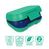 Picture of Bentgo® Kids Snack - 2 Compartment Leak-Proof Bento-Style Food Storage for Snacks and Small Meals, Easy-Open Latch, Dishwasher Safe, and BPA-Free - Ideal for Ages 3+ (Green/Navy)