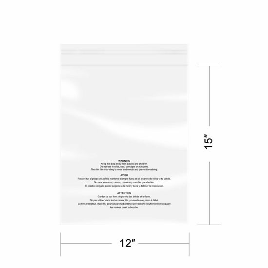 1000 Pack 12x17 Poly Bags – Self Seal, 1.5 Mil, Amazon FBA Approved Suffocation Warning