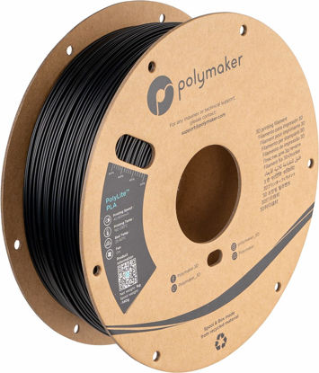 Picture of Polymaker PLA Filament 1.75mm, Black PLA 3D Printer Filament 1.75 1kg - PolyLite 1.75 PLA Filament Black 3D Printing Filament, Dimensional Accuracy +/- 0.03mm, Compatible with Most 3D Printers