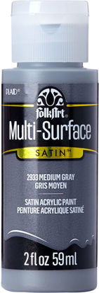 Picture of FolkArt Multi Surface Acrylic Steel Paint, 2 fl oz, Medium Gray