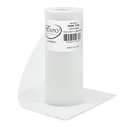 Picture of Expo International Decorative Matte Tulle Spool of 6 Inch X 25 Yards | White