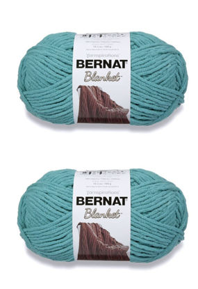 Picture of Bernat Blanket Light Teal Yarn - 2 Pack of 300g/10.5oz - Polyester - 6 Super Bulky - 220 Yards - Knitting/Crochet