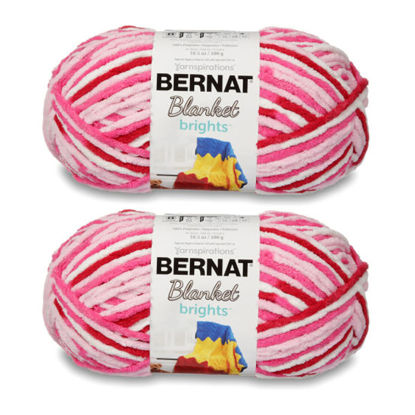 Picture of Bernat Blanket Brights Raspberry Ribbon Varg Yarn - 2 Pack of 300g/10.5oz - Polyester - 6 Super Bulky - 220 Yards - Knitting/Crochet