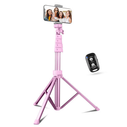 Picture of Sensyne 62" Phone Tripod & Selfie Stick, Extendable Cell Phone Tripod Stand with Wireless Remote and Phone Holder, Compatible with iPhone Android Phone, Camera
