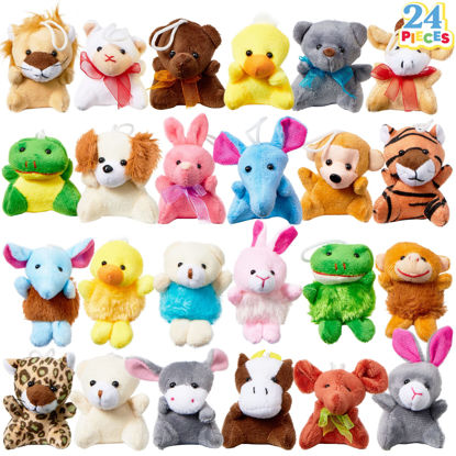 Picture of JOYIN 24 Pack Mini Animal Plush Toy Assortment (24 Units 3" Each), Animals Keychain Decoration for Kids, Small Stuffed Animal Bulk for Kids, Carnival Prizes, Claw Machine Prizes, Last Day of School Gifts