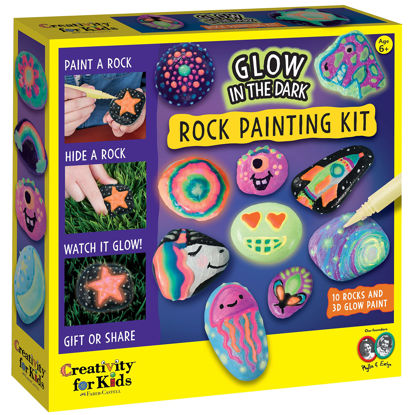 Picture of Creativity for Kids Glow in the Dark Rock Painting Kit - Painting Rocks Craft, Arts and Crafts for Ages 6-8+, Creative Gifts for Kids