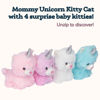 Picture of PixieCrush | Unicorn Stuffed Animals - Kitty Cat Plushies for Kids - Cute Squishy Pillow Toy - Stuffed Mommy Unicorn Kitty Cat with 4 Baby Unicorns - Gift Present Animal Pillows for Girls and Boys
