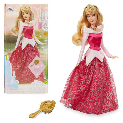 Picture of Disney Store Official Princess Aurora Classic Doll for Kids, Sleeping Beauty, 11½ Inches, Includes Brush with Molded Details, Fully Posable Toy in Glittering Outfit - Suitable for Ages 3+ Toy Figure