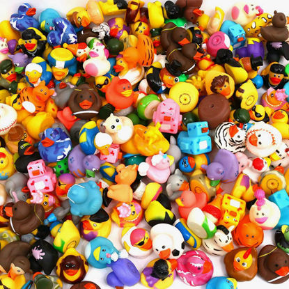 Picture of XY-WQ 100 Pack Rubber Duck for Jeeps Ducking - 2" Bulk Floater Duck for Kids - Baby Bath Toy Assortment - Party Favors, Birthdays, Bath Time, and More (50 Varieties)