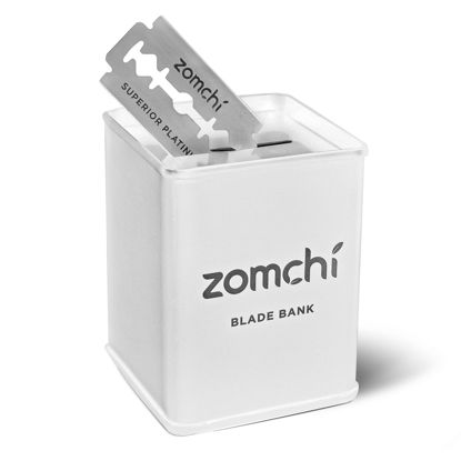 Picture of ZOMCHI Razor Blade Bank for Safety Razor Blade Storagement, Used Double Edge Safety Razor Blade Disposal Case (White)