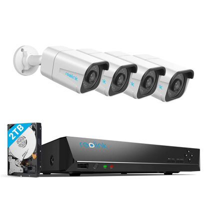 Picture of REOLINK RLK8-800B4 4K Security Camera System - H.265 4pcs 4K PoE Security Cameras Wired with Person Vehicle Detection, 8MP/4K 8CH NVR with 2TB HDD for 24-7 Recording