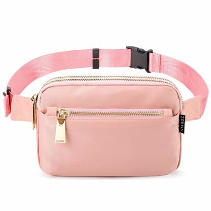 Picture of ZORFIN Fanny Packs for Women Men, Crossbody Fanny Pack, Belt Bag with Adjustable Strap, Fashion Waist Pack for Outdoors/Workout/Traveling/Casual/Running/Hiking/Cycling (Pink)