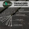 Picture of TECEUM Paracord Type III 550 Army Green - 200 ft - 4mm - Tactical Rope MIL-SPEC - Outdoor para Cord - Camping Hiking Fishing Gear - EDC Parachute Cord - Strong Survival Rope 010 nw