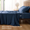 Picture of Bedsure Cooling Sheets Set, Rayon Made from Bamboo, Twin Sheets for Hot Sleeper, Deep Pocket Up to 16", Hotel Luxury Silky Soft Breathable Bedding Sheets & Pillowcases, Navy