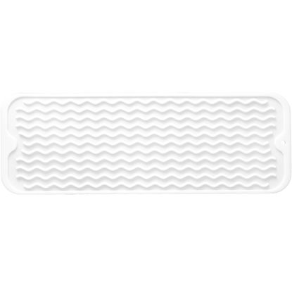 Picture of MicoYang Silicone Dish Drying Mat for Multiple Usage,Easy clean,Eco-friendly,Heat-resistant Silicone Mat for Kitchen Counter,Sink,Bar,Bottle,or Cup White M 17 inches x 6 inches