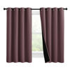 Picture of NICETOWN Bedroom Full Blackout Curtain Panels, Great Job for Blocking Light, Complete Blackout Draperies with Black Liner for Night Shift (Dry Rose, Set of 2, 55 by 57-inch)
