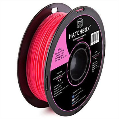 Picture of HATCHBOX 1.75mm True Pink PLA 3D Printer Filament, 1 KG Spool, Dimensional Accuracy +/- 0.03 mm, 3D Printing Filament