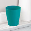Picture of mDesign Round Plastic Bathroom Garbage Can, 1.25 Gallon Wastebasket, Garbage Bin, Trash Can for Bathroom, Bedroom, and Kids Room - Small Bathroom Trash Can - Fyfe Collection - Teal Blue