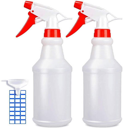 Picture of JohnBee Empty Spray Bottles (16oz/2Pack) - Adjustable Spray Bottles for Cleaning Solutions - No Leak and Clog - HDPE spray bottle For Plants, Pet, Bleach Spray, Vinegar, BBQ, and Rubbing Alcohol.
