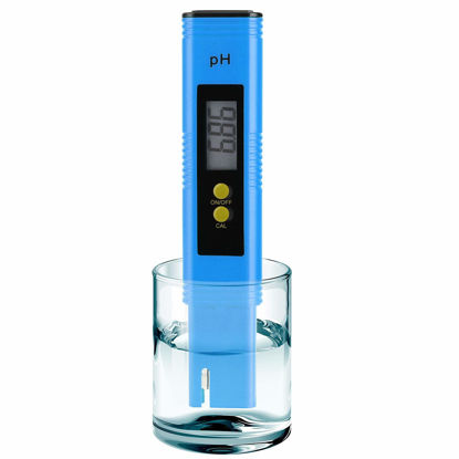 Picture of PH Meter for Water Hydroponics Digital PH Tester Pen 0.01 High Accuracy Pocket Size with 0-14 PH Measurement Range for Household Drinking, Pool and Aquarium (Blue)