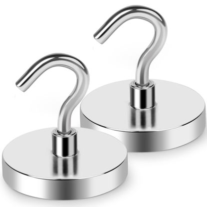 Picture of LOVIMAG Magnetic Hooks Heavy Duty, 100 lb Strong Magnetic Hooks for Hanging, Toolbox, Cruise, Office and Kitchen etc- 2 Pack