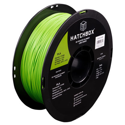 Picture of HATCHBOX 1.75mm Lime Green PLA 3D Printer Filament, 1 KG Spool, Dimensional Accuracy +/- 0.03 mm, 3D Printing Filament