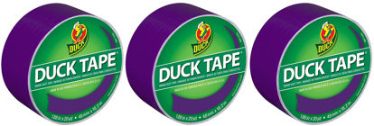 Picture of Duck Brand 283138 Color Duct Tape, Purple, 1.88 Inches x 20 Yards Each Roll, 3 Rolls