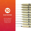 Picture of SAKURA Pigma Micron Fineliner Pens - Archival Black Ink Pens - Pens for Writing, Drawing, or Journaling - Assorted Point Sizes - 10 Pack